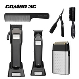 Combo 3C WMARK | Tông đơ cắt NG-2053 + Tông đơ viền NG-2054 + Máy Cạo khô NG-998
