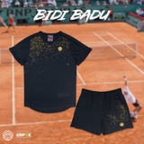 Bộ thể thao tennis Bidi Badu Paris Tee Black Gold 2024