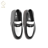 Giày loafer phối da đen trắng LT500