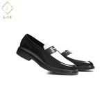 Giày loafer phối da đen trắng LT500