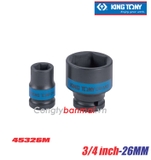 Khẩu Tuýp đen 26mm 1/2 inch Kingtony