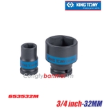 Khẩu Tuýp đen 32mm 3/4 inch Kingtony