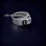 Nhẫn bạc nam đá trắng kim cương bản nhẫn vừa PVN1828