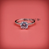 Nhẫn bạc nữ ổ kim cương thân nhẫn mảnh tuyệt đẹp PVN3105