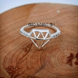 Nhẫn bạc nữ kim cương kiểu mới PVN3221