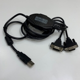 Cáp USB 2.0 to 2 Port RS232 Serial Converter FTDI Chip Dài 1.5M 5ft OEM P/N: S321-62520 USB-Serial Adapter For Shimadzu AP Series Balance witch Computer Data Communication