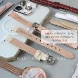 Dây da đồng hồ nữ HỒNG PASTEL size 12/14/16/18 có lớp lót chống kích ứng cho da nhạy cảm