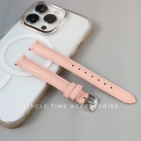 Dây da đồng hồ nữ HỒNG PASTEL size 12/14/16/18 có lớp lót chống kích ứng cho da nhạy cảm