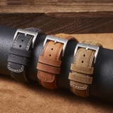Dây đồng hồ da bò sáp nhập khẩu cao cấp dùng cho mọi đồng hồ size 20 và 22