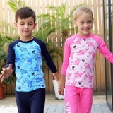 Bộ bơi bé gái hồng, hình cá, dài quần dài rời, Vivo Biniya