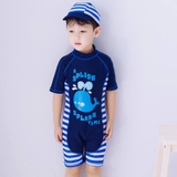 Bộ bơi tím than cộc hình cá voi, kèm mũ che gáy