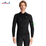 Áo bơi dài nam giữ nhiệt, màu đen kéo khoá, vải dày 1.5mm, DS D140216-EU