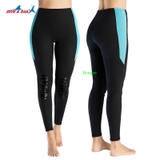 Quần bơi dài nữ giữ nhiệt, màu đen xanh, vải dày 1.5mm, DS D144217-EU