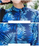 Áo bơi nữ dài tay, xanh kéo khoá, chống nắng UPF 50++, kháng Clo Sbart 9023