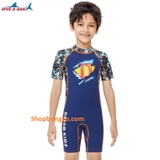 Bộ bơi giữ nhiệt cộc liền màu than, siêu nhân, 2.5mm M151612K Dive&Sail