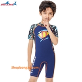 Bộ bơi giữ nhiệt cộc liền màu than, siêu nhân, 2.5mm M151612K Dive&Sail