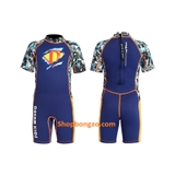 Bộ bơi giữ nhiệt cộc liền màu than, siêu nhân, 2.5mm M151612K Dive&Sail