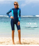 Bộ bơi nữ dài liền, quần ngắn Sbart F8075- màu xanh