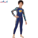 Bộ bơi giữ nhiệt xanh siêu nhân, dài liền, vải dày 2.5mm, Dive & Sail M151512K