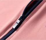 Bộ bơi bé gái dài liền, quần ngắn, màu hồng tay than YUKE 2189-1