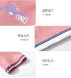 Bộ bơi bé gái dài liền, quần ngắn, màu hồng tay than YUKE 2189-1