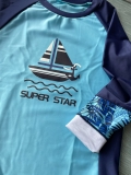 Bộ bơi bé trai dài xanh, tay than, quần dài rời, Super Star, 32015