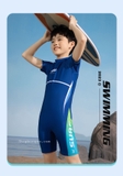 Bộ bơi bé trai cộc liền, xanh than, swim, 361