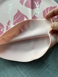 Mũ bơi nữ hồng hình lá, chất liệu silicone chống nước
