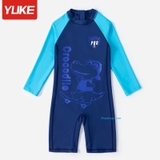 Bộ bơi bé trai dài liền, xanh khủng long Pro, Yuke, hàng hãng cao cấp