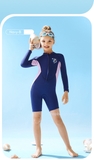 Bộ bơi giữ nhiệt bé gái, xanh than, vải dày 2.5mm, Dive&Sail M153776K