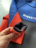 Bộ bơi giữ nhiệt bé trai, liền dài, xanh đen cam, vải dày 2.5mm, DS M163005Y