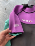 Bộ bơi giữ nhiệt cho bé, cộc tay, màu đen tím, vải dày 2.5mm, DiveSail