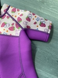 Bộ bơi giữ nhiệt bé gái cộc liền, tím dâu, vải dày 2.5mm, Dive&Sail
