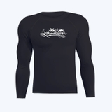 Bộ bơi nam dài, vải chống nắng, màu đen, quần 2 lớp, Momasong