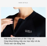 Áo bơi dài nam giữ nhiệt, màu đen kéo khoá, vải dày 1.5mm, DS D140216-EU