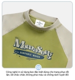 Bộ bơi cho bé, vải chống nắng UPF 50++, kháng Clo, dài tay màu xanh vàng, Momasong (Korea)