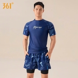 Bộ bơi nam cộc tay, màu xanh, Speed zone, vải chống nắng UPF50+, 361