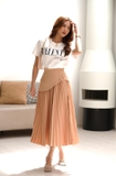 Allie pleated skirt in Nude
