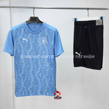 Bộ Thể Thao Nam Puma Chính Hãng Màu Xanh Dương - Manchester City Pre-match Short Sleeve Jersey - 777578-21