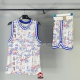 Bộ Thể Thao Chính Hãng Màu Trắng - Nike Summer Basketball Training Casual Sleeveless - FZ0691-100/FZ0686-100
