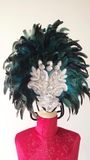 Mũ Carnival lông vũ tối màu