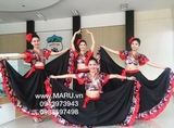 váy múa flamenco họa tiết hoa, váy múa Flamenco, trang phục dân tộc trên thế giới, trang phục nữ, maru