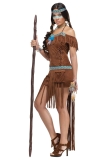 Trang phục hóa trang thổ dân nữ màu nâu