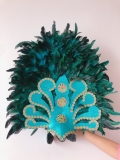 Mũ Carnaval lông vũ màu xanh hoạ tiết sóng biển