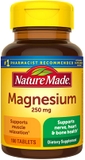 Viên uống bổ sung magie Nature Made Magnesium 250mg hộp 100 viên - Hỗ trợ xương, răng, thần kinh, cơ bắp