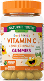 KẸO DẺO BỔ SUNG VITAMIN C CHO TRẺ EM: GUMMIES VITAMIN C + ZINC & ECHINACEA - NATURE'S TRUTH: HỖ TRỢ MIỄN DỊCH & PHÒNG CHỐNG CẢM CÚM