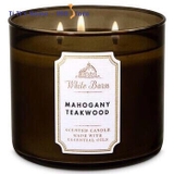 Nến thơm, 3 bấc, hương thơm MAHOGANY TEAKWOOD, 411 gam