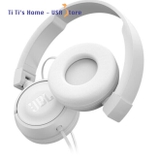 JBL, tai nghe T450 Wired On-Ear Lightweight Foldable Headphones có Mic, màu trắng