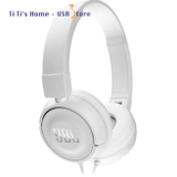 JBL, tai nghe T450 Wired On-Ear Lightweight Foldable Headphones có Mic, màu trắng