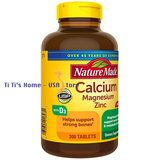Nature Made, viên uống bổ sung canxi - magie - kẽm (calcium, magnesium, zinc), hộp 300 viên nén